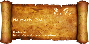 Meurath Iván névjegykártya